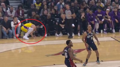 Luka Doncic doubled over in pain