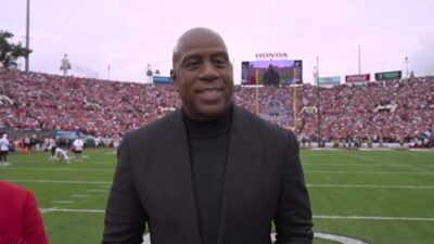 Magic Johnson at the Rose Bowl