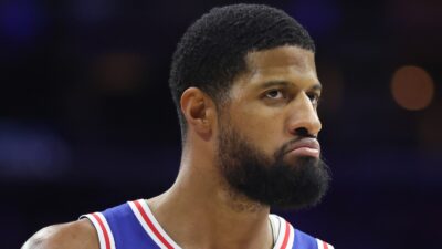 Paul George playing for the 76ers