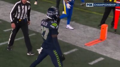 Tariq Woolen taunting the Rams