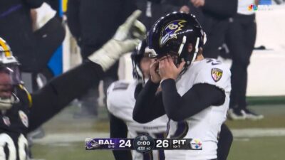 Ravens kicker Tyler Loop in tears