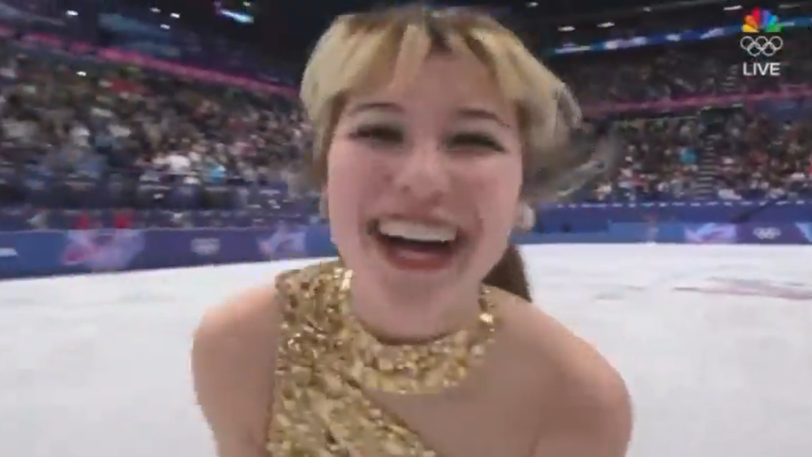 Alysa Liu celebrates