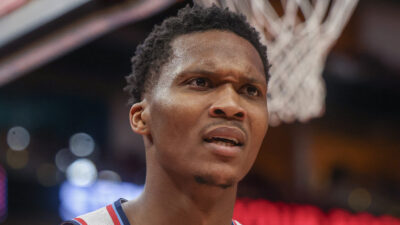 Bennedict Mathurin with a confused look on his face