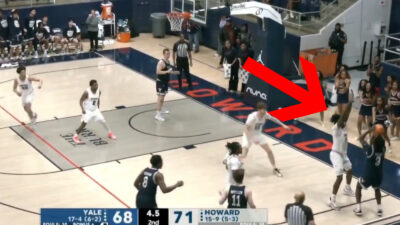 Yale's Jordan Brathwaite takes a 3-point shot