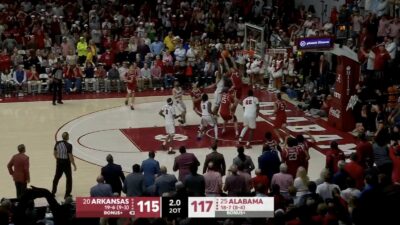 Closing seconds of Arkansas vs. Alabama game