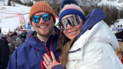 Breezy Johnson with Connor Watkins