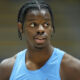 Caleb Wilson in a North Carolina practice jersey