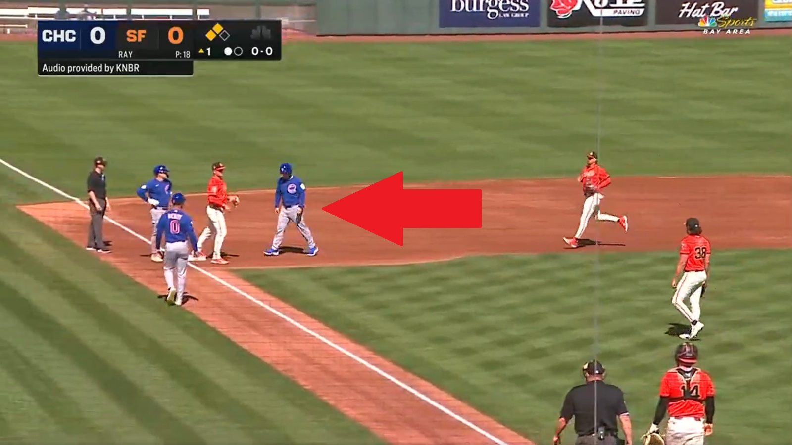 Cubs hit into triple play