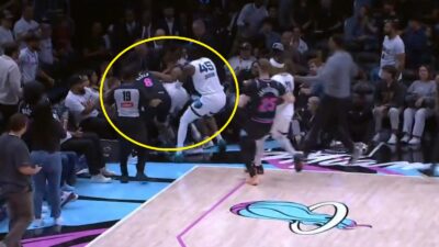 The Miami Heat and the Memphis Grizzlies scuffling