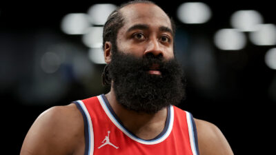 James Harden looking on