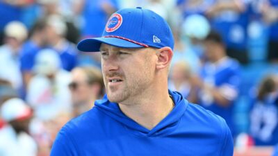 Joe Brady on the field