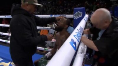 Boxer Joe George Jr. collapses in his corner