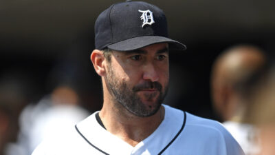 Justin Verlander in a Tigers cap