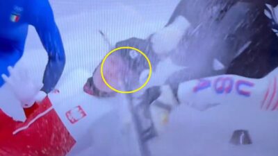 Kamila Sellier taking a skate to the eye area