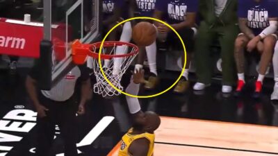 LeBron James missing a layup