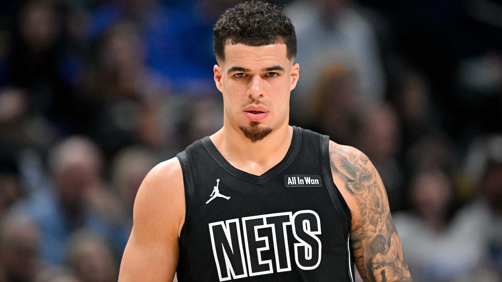 Michael Porter Jr. in a Nets uniform