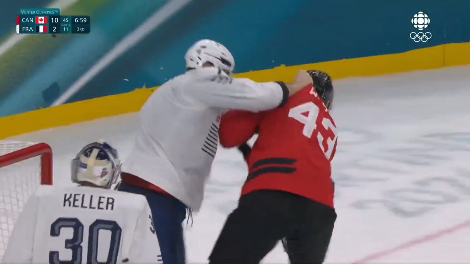 Tom Wilson fighting at the Olympics