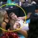 Mario Saint-Supery colliding with a cheerleader