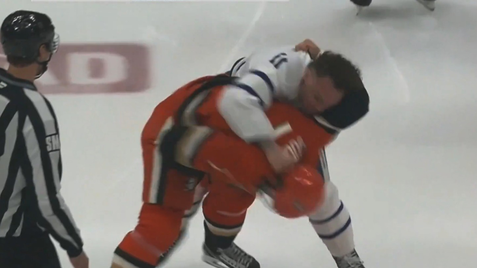Max Domi and Radko Gudas in a fight
