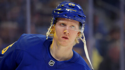 Rasmus Dahlin in a Sabres uniform