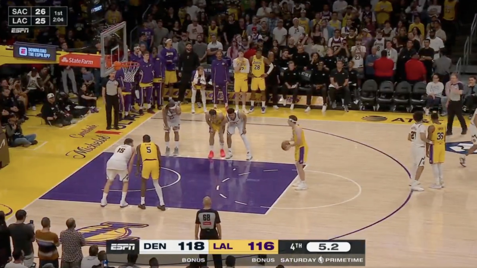 Lakers' Austin Reaves taking a free throw