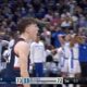 UConn's Braylon Mullins celebrating after hitting a game-winning shot against Duke
