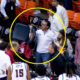 A fan holding a chair after UTEP-Jacksonville State game