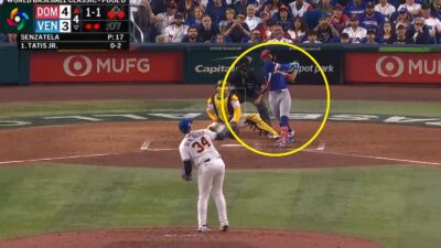 Fernando Tatis Jr. flipping his bat