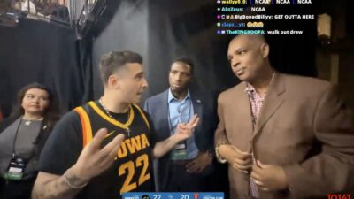 Streamer getting confronted during Iowa-Illinois game