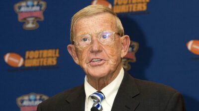 Lou Holtz giving a speech