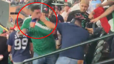fans fight during USA-Mexico game