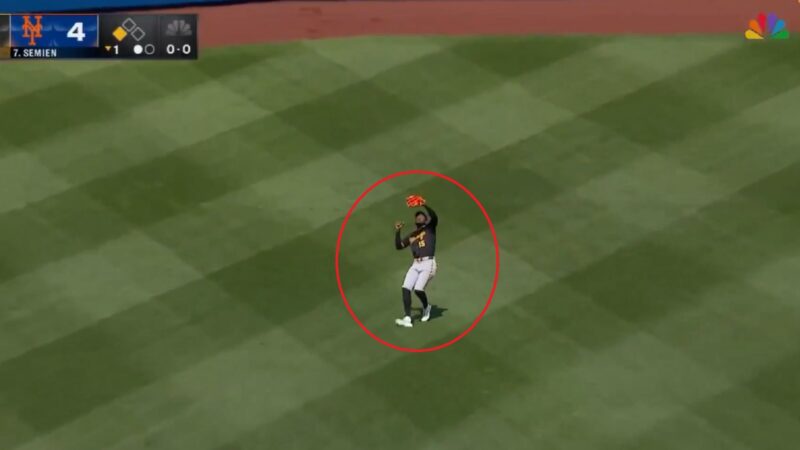 Oneil Cruz misses a ball