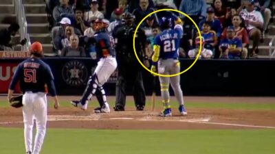 Ronald Acuna Jr. tapping his helmet