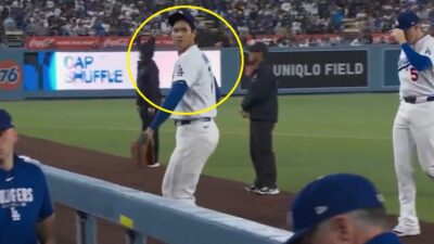 Shohei Ohtani looking on
