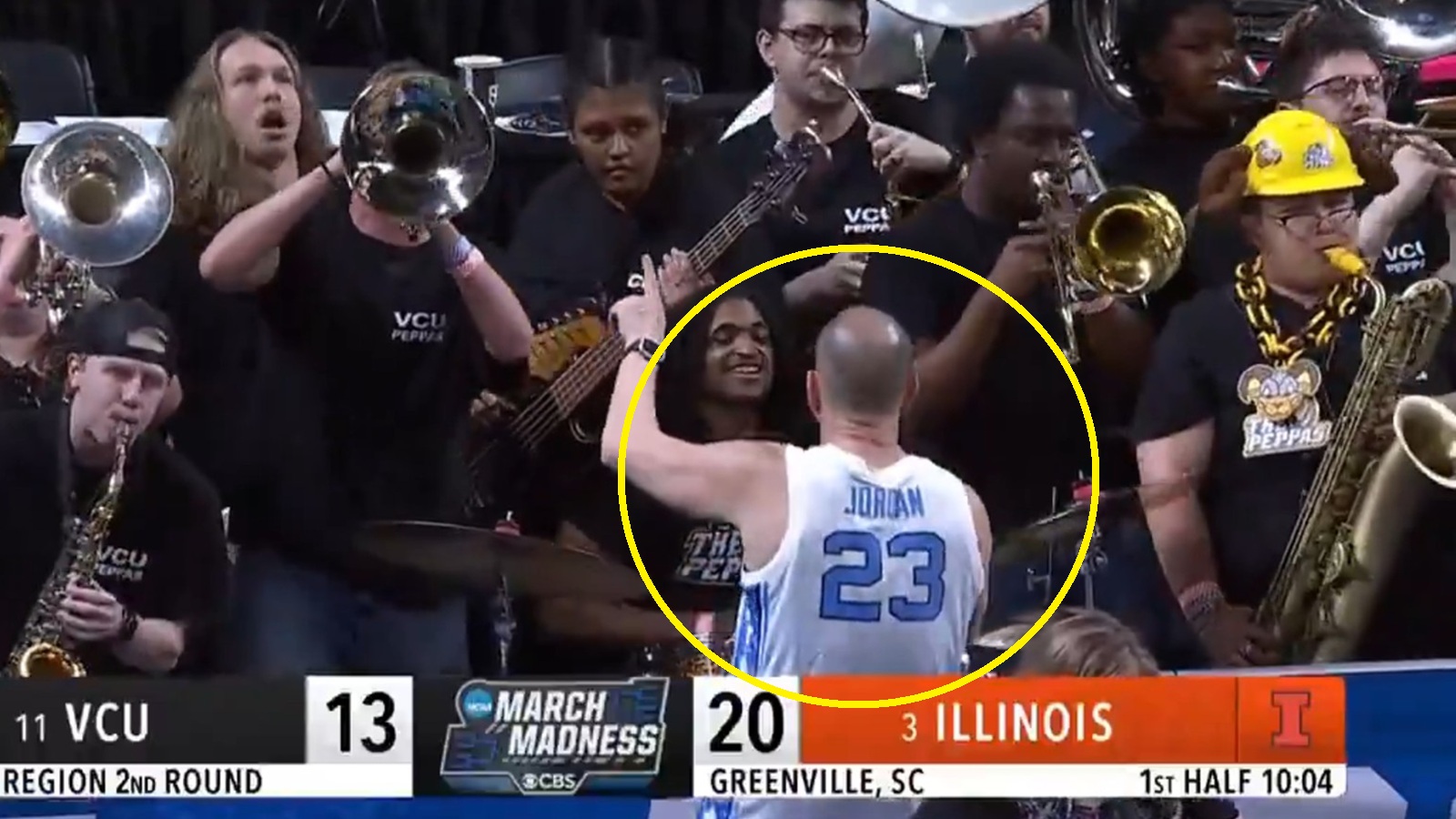 VCU's band playing during a game