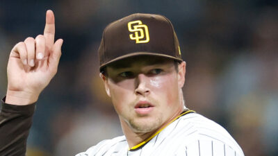 Mason Miller pointing up