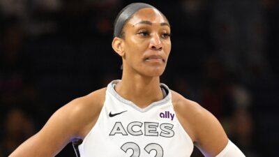 A'ja Wilson during a game