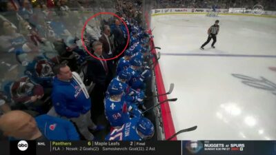 Jared Bednar puck to face