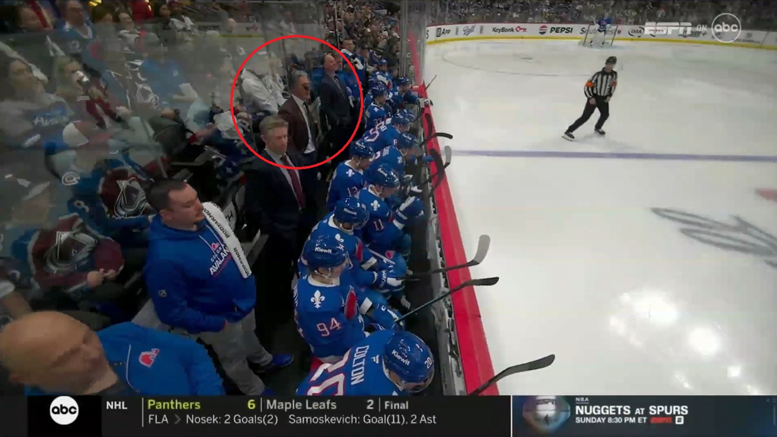 Jared Bednar puck to face