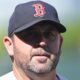 Jason Varitek in a Red Sox hat