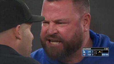 John Schneider yelling at the umpire