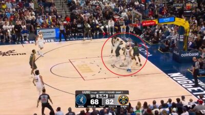 Nikola Jokic getting shoved