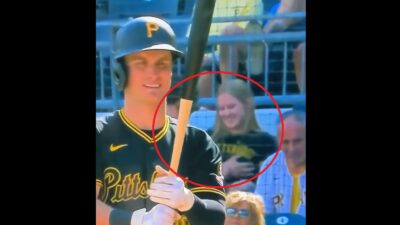 A Pittsburgh Pirates fan groping his female companion