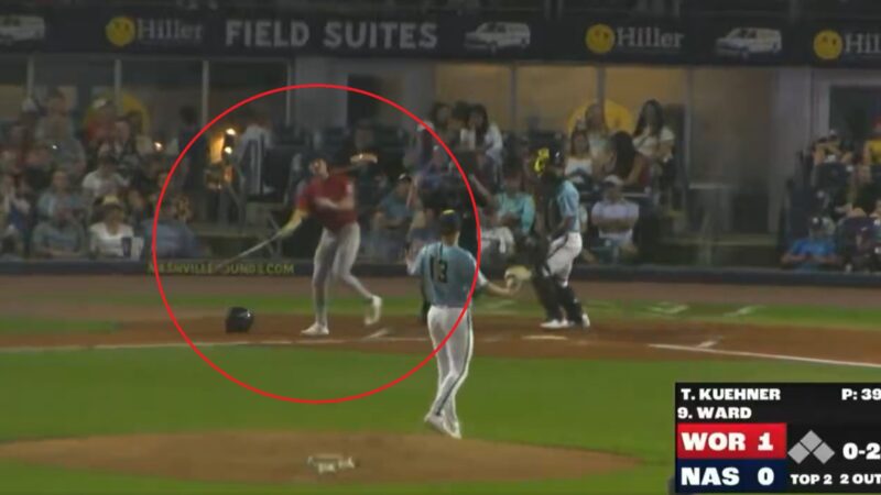 Red Sox minor leaguer throwing his bat