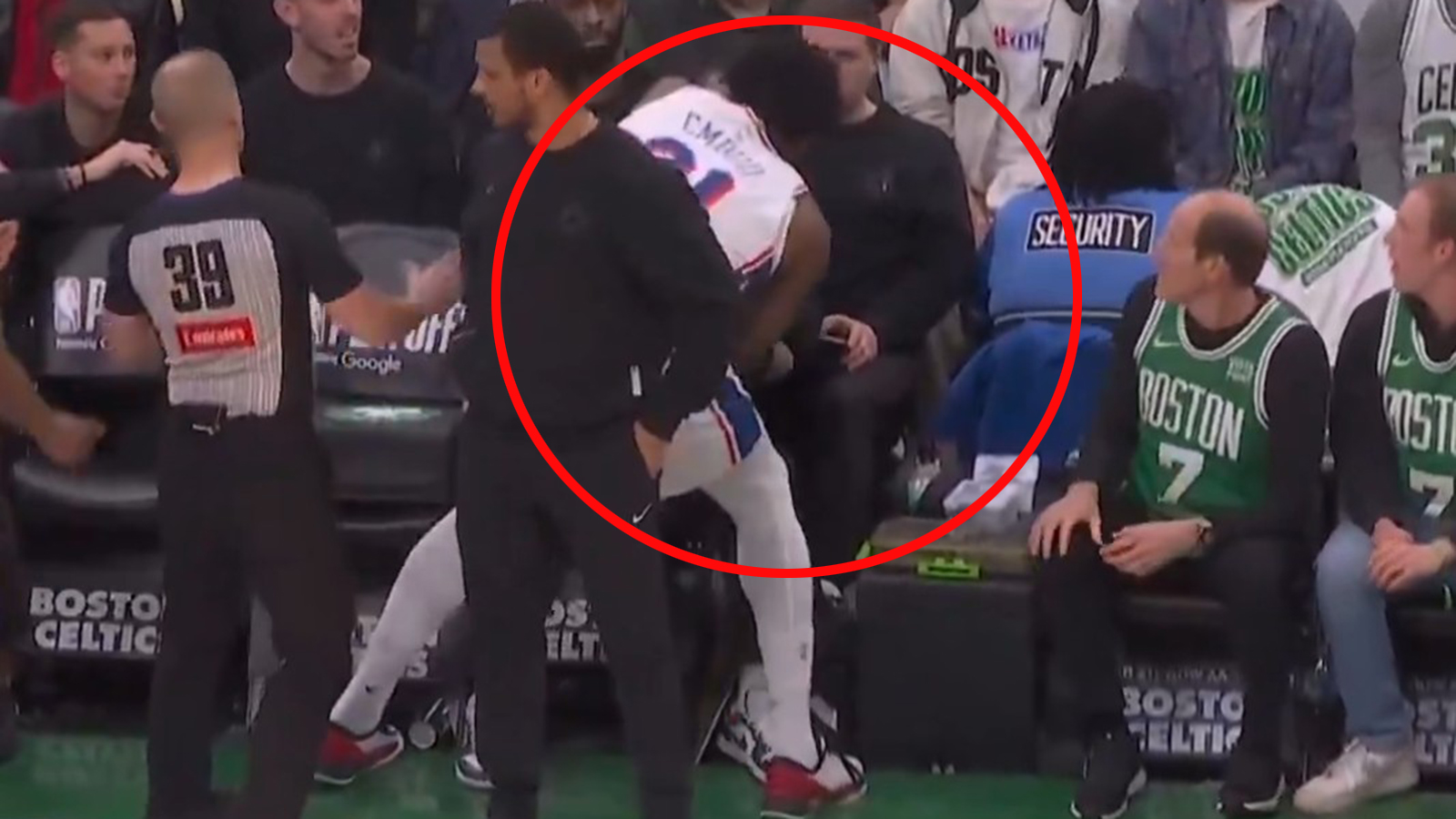 Joel Embiid trying to get the ball
