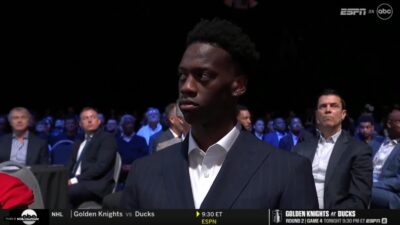 AJ Dybantsa at the NBA draft lottery