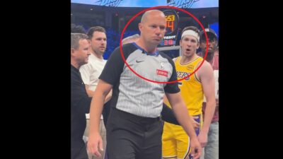 Austin Reaves yelling at John Goble