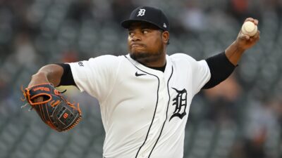 Framber Valdez throwing a pitch