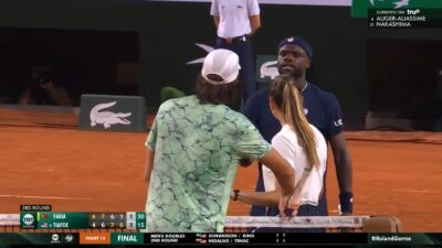 Frances Tiafoe arguing