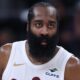 James Harden warming up